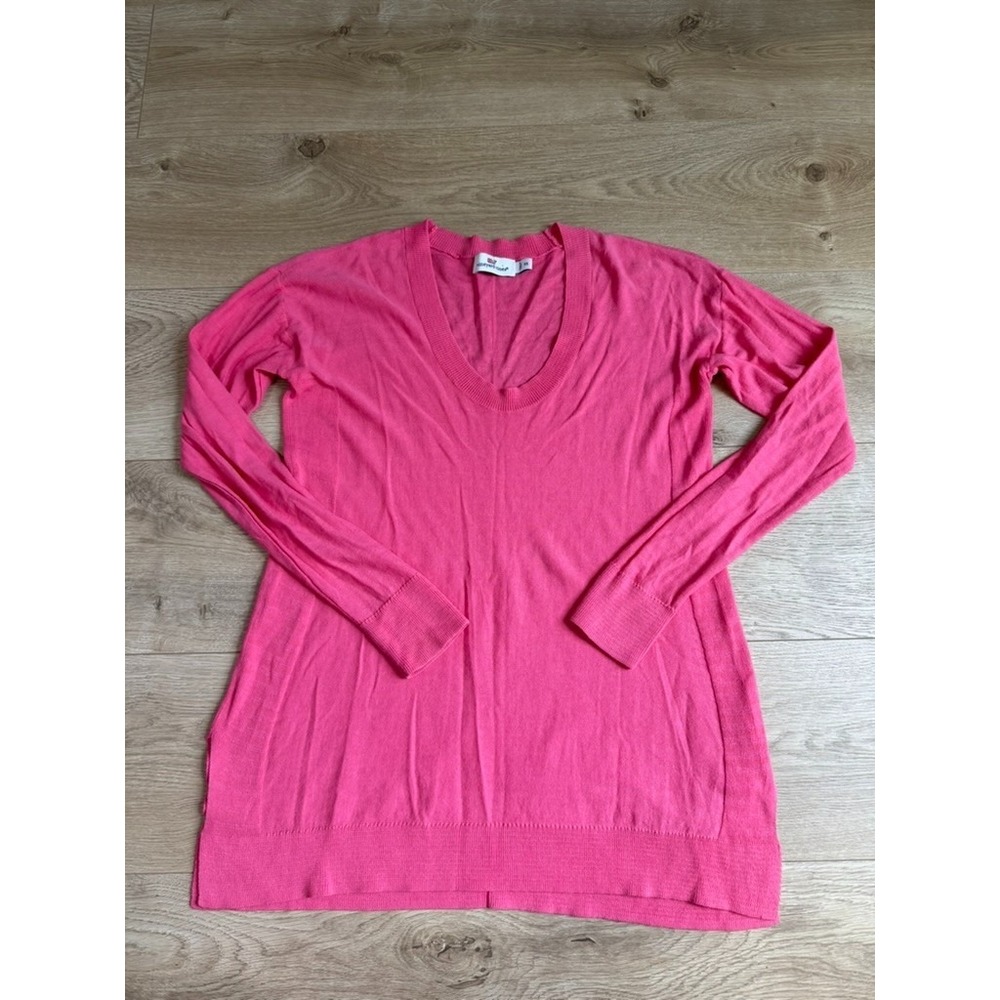 EUC Womens Vineyard Vines long sleeve pink 100% cotton tunic sweater size XS